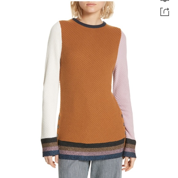 Apiece Apart Sweaters - APIECE APART Almeria Sweater in Ochre Color Block